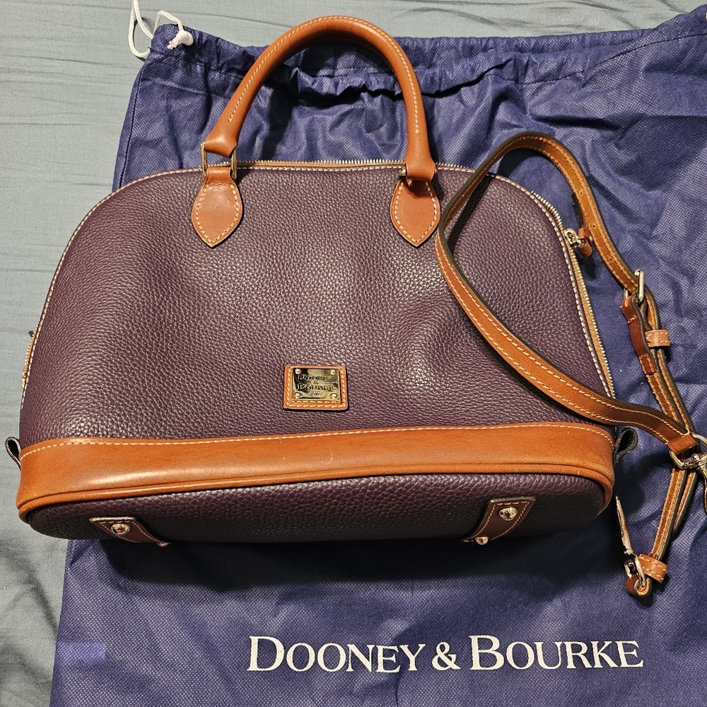 Dooney & Bourke EUC Purple Leather Zip Zip Satchel and Matching Wallet - Picture 3 of 8